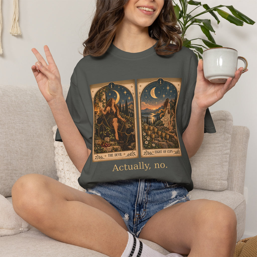 Actually No - The Card Ahead Comfort Colors 1717 graphic T-shirt