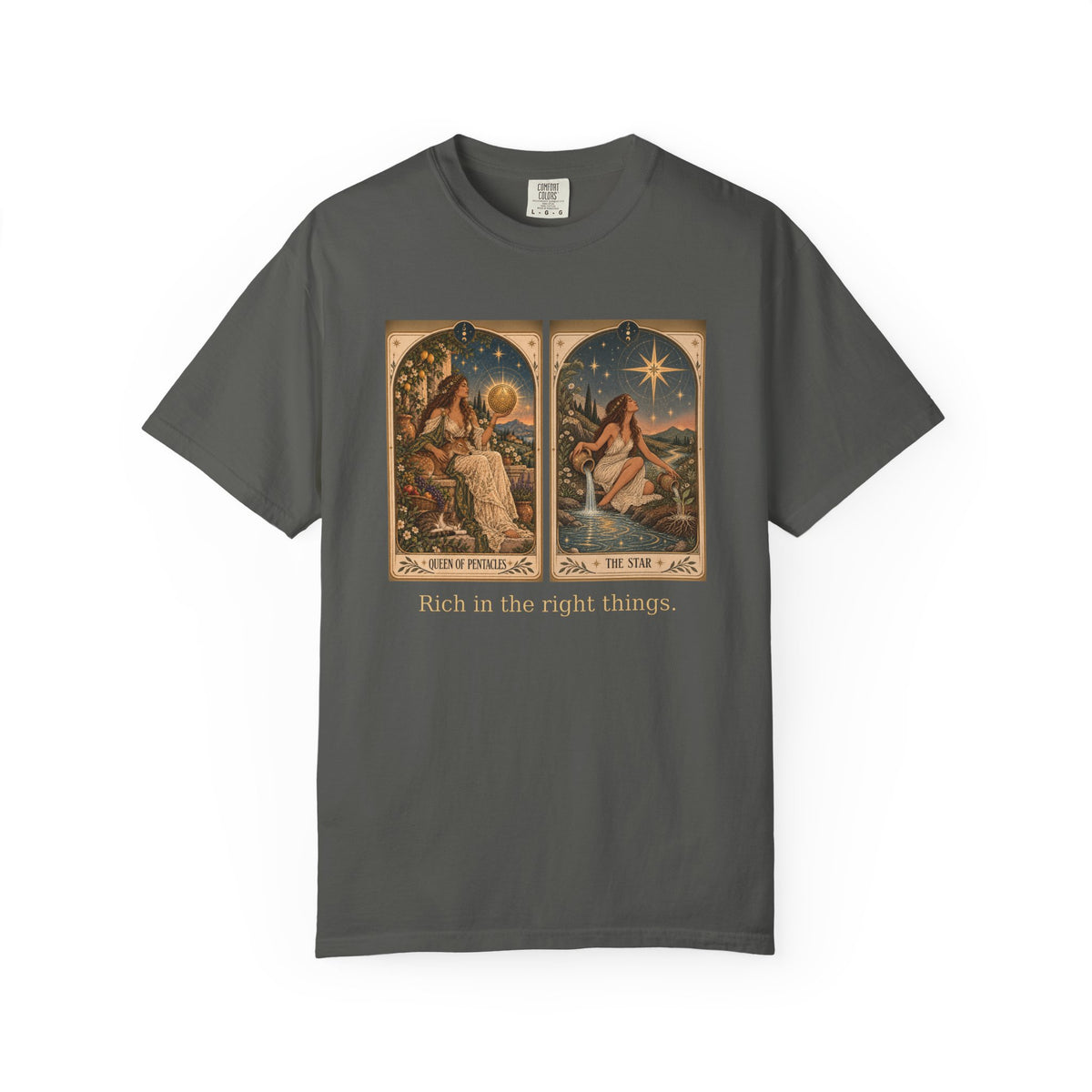 Rich in the right things - The Card Ahead Comfort Colors 1717 graphic T-shirt